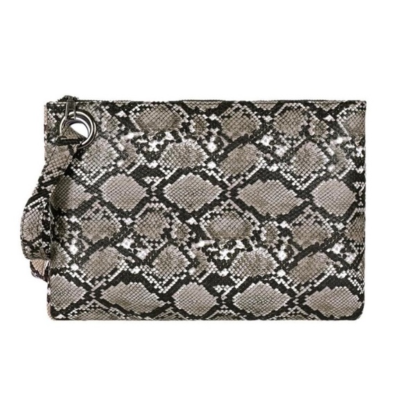 Handbags - SALE Grey Snakeskin Wristlet
